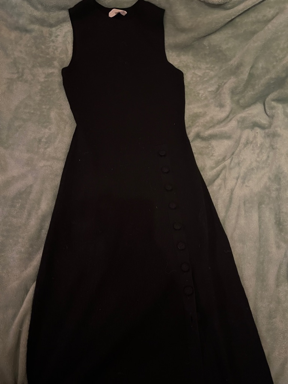 Sezane Ribbed Knit Dress in Black